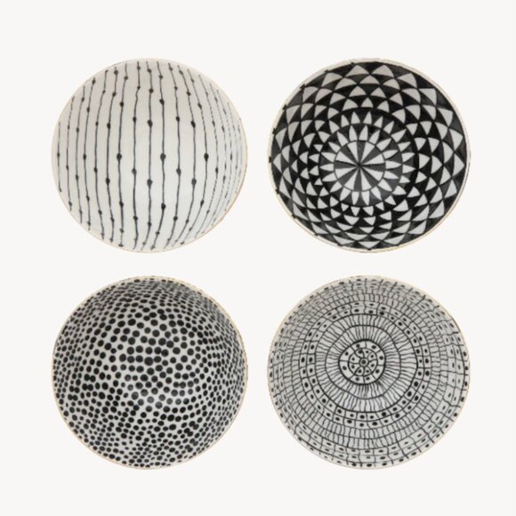 Set/4 Glitzy Stoneware Bowls - Picture 4 of 7